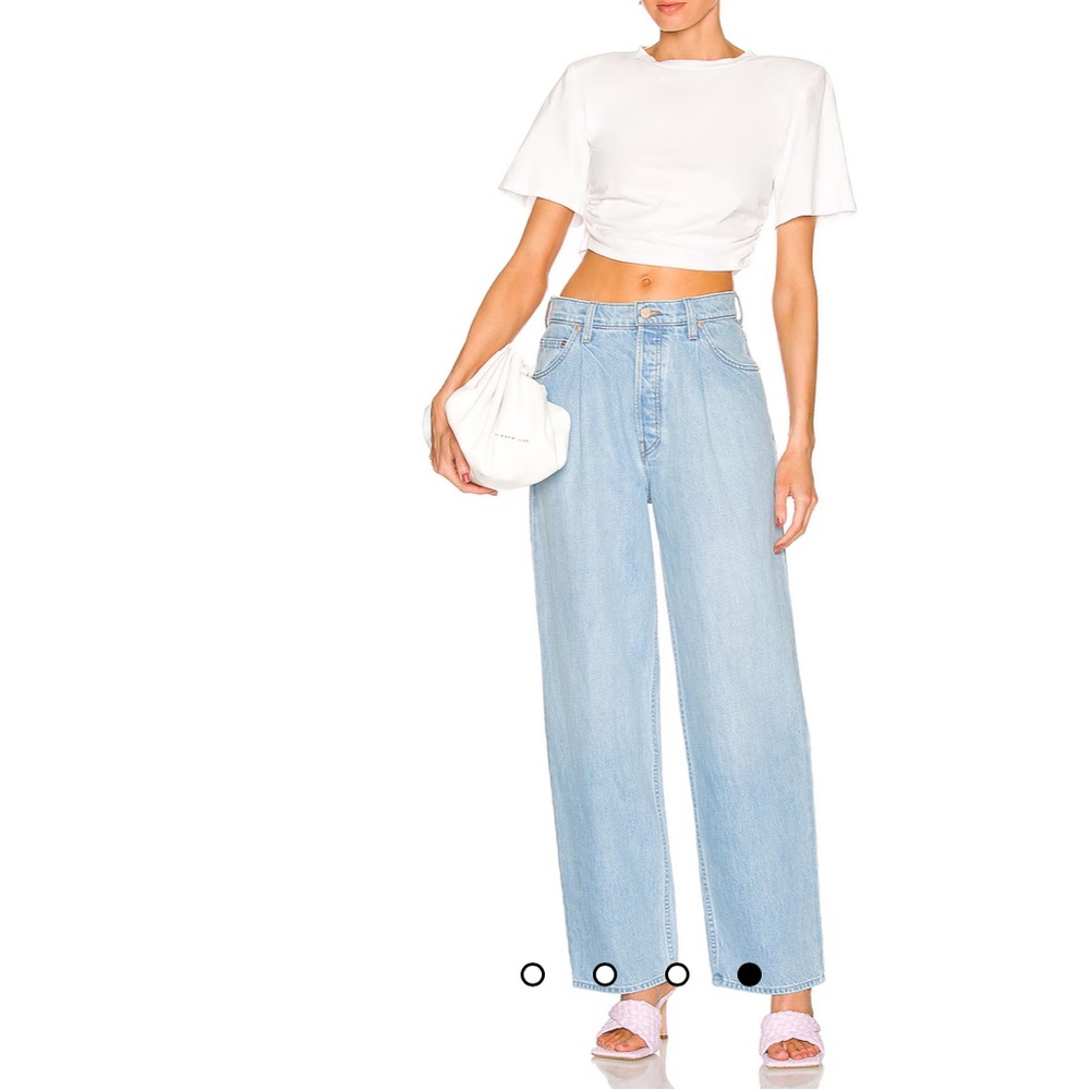 MOTHER Snacks The Pleated Fun Dip Puddle Jeans